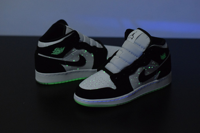 air jordan 1 mid white black teal tint (gs) bq6931-103