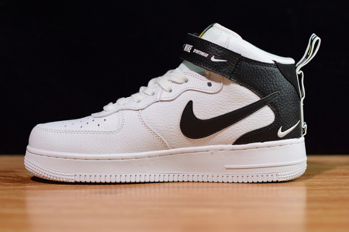 nike air force 1 mid utility white black 804609-103