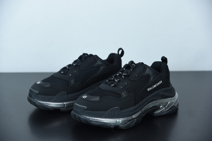 balcia triple s sneaker clear sole black ivory