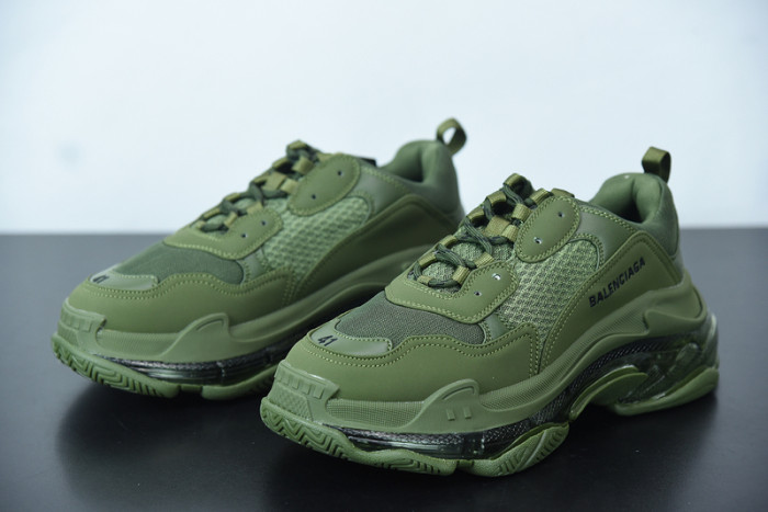 balcia triple s sneaker clear sole dark green