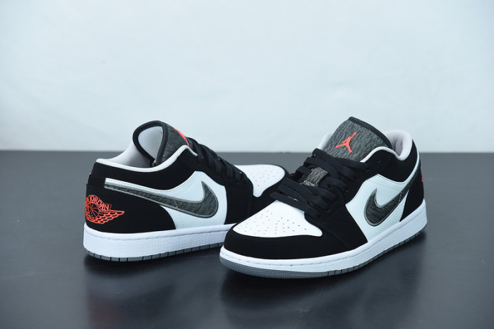 air jordan 1 low black white wolf grey infrared 553558-029