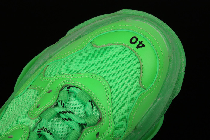 balcia triple s sneaker clear sole fluo green