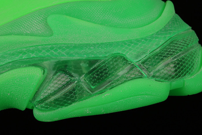 balcia triple s sneaker clear sole fluo green
