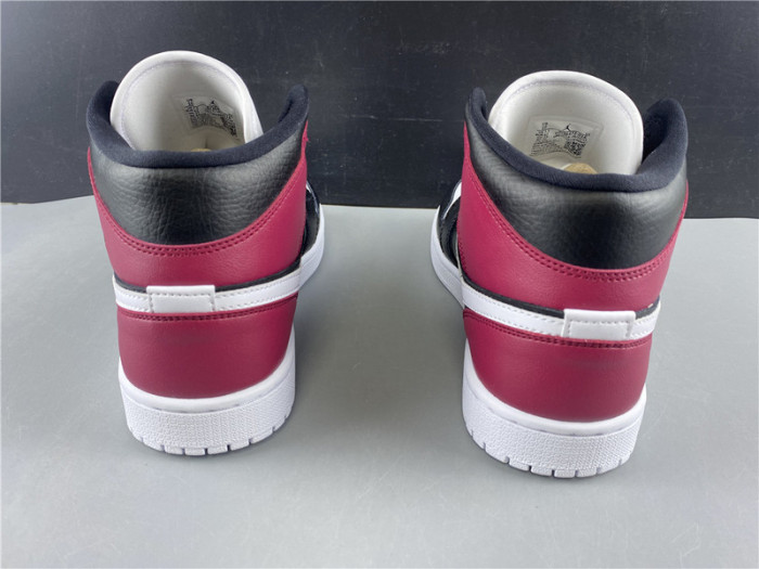 air jordan 1 mid black noble red bq6472-016
