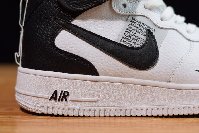 nike air force 1 mid utility white black 804609-103