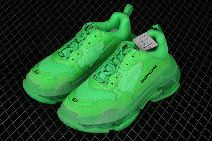 balcia triple s sneaker clear sole fluo green
