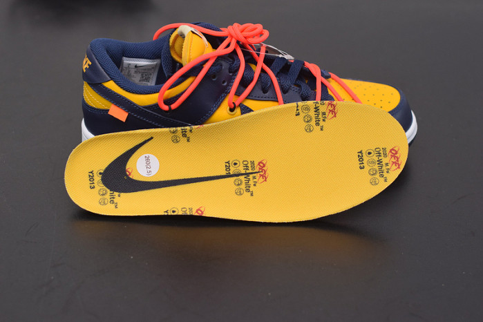 nike dunk low off-white university gold midnight navy ct0856-700