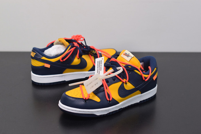 nike dunk low off-white university gold midnight navy ct0856-700