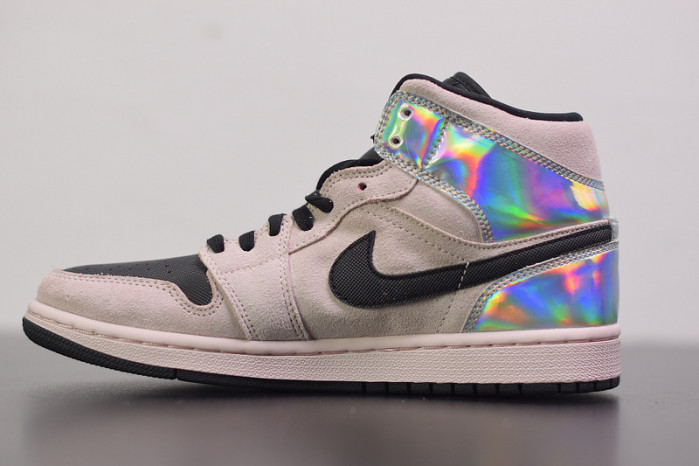 air jordan 1 mid dirty powder iridescent bq6472-602