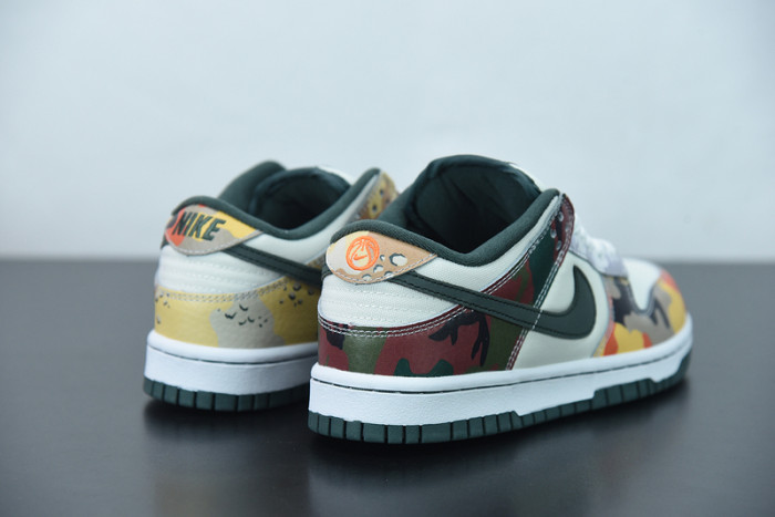 nike dunk low sail multi camo dh0957-100