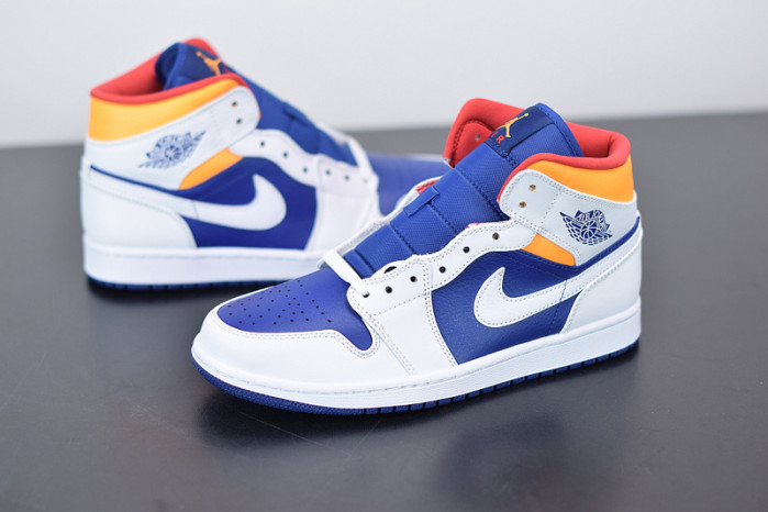 air jordan 1 mid royal blue laser orange 554724-131