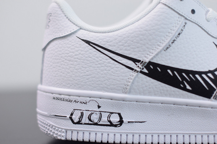 nike air force 1 low sketch white black cw7581-101