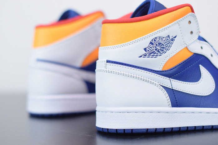 air jordan 1 mid royal blue laser orange 554724-131