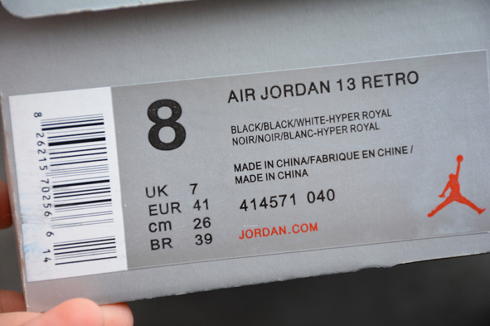 air jordan 13 retro black hyper royal 414571-040