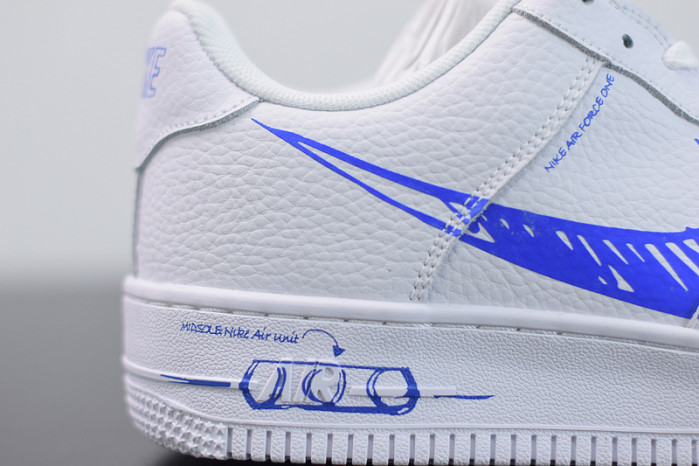 nike air force 1 low sketch white royal cw7581-100