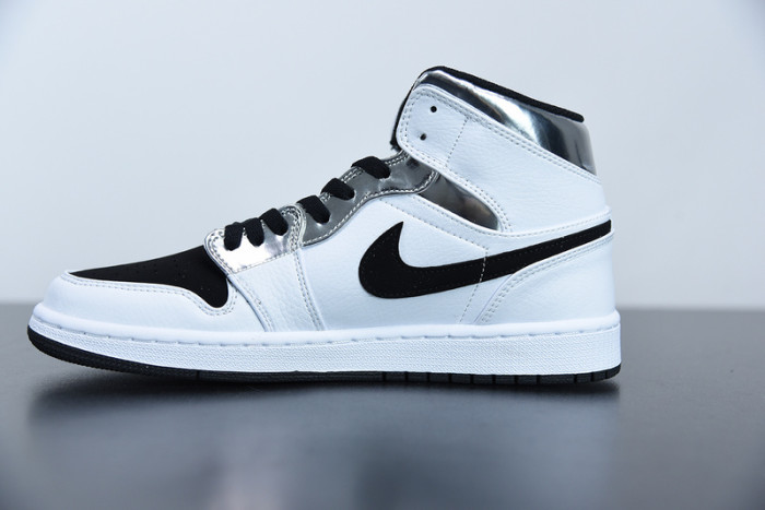 air jordan 1 mid white silver 554724-121