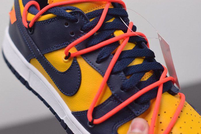 nike dunk low off-white university gold midnight navy ct0856-700