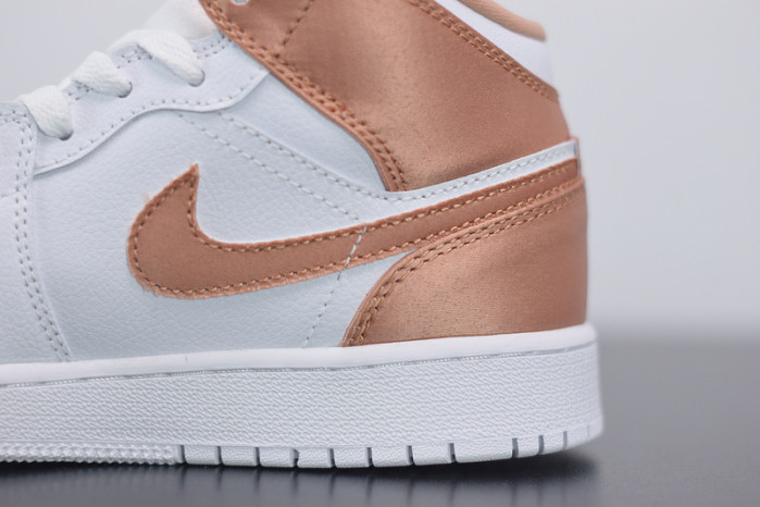 air jordan 1 mid white rose gold 555112-190