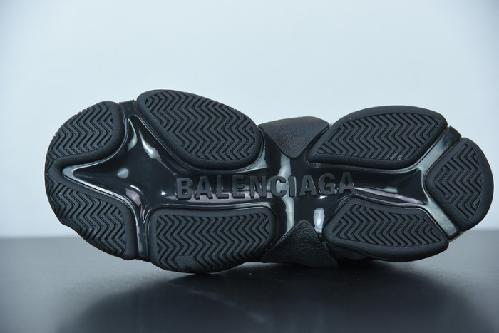 balcia triple s sneaker clear sole black ivory