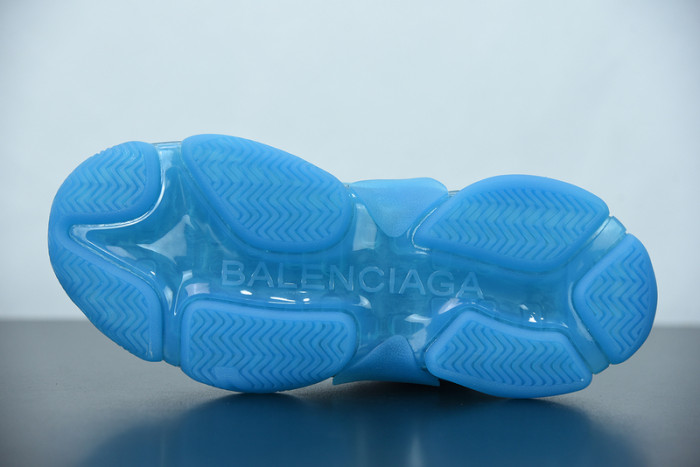 balcia triple s sneaker clear sole teal blue