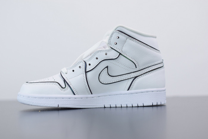 air jordan 1 mid iridescent reflective white ck6587-100