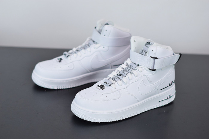 nike air force 1 high dual air white black cj1385-100