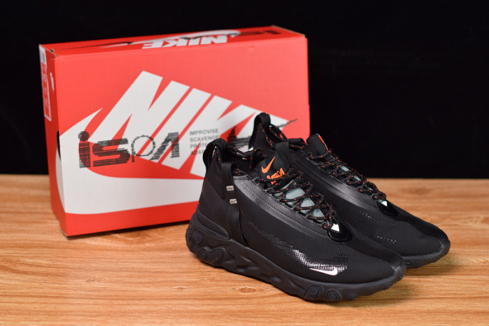nike react runner mid wr ispa black at3143-001