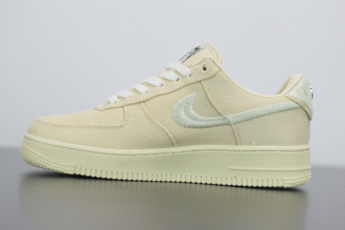 stussy x nike air force 1 low “fossil stone” cz9084-200