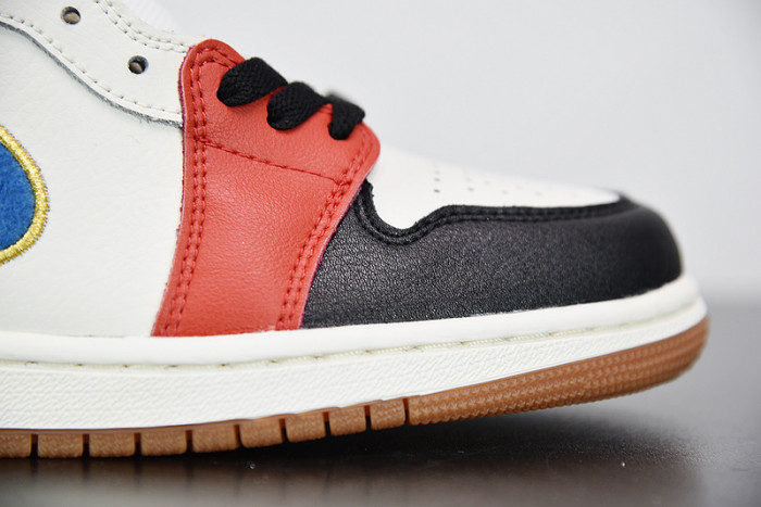 air jordan 1 mid sail red black blue dc1426-100