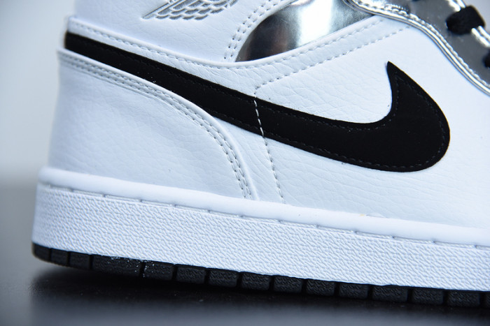 air jordan 1 mid white silver 554724-121