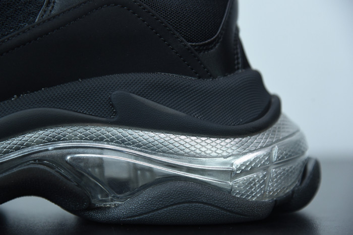 balcia triple s sneaker clear sole black ivory