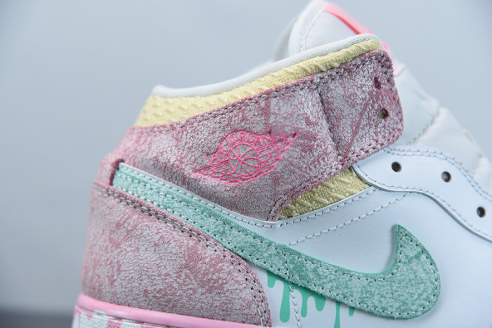 air jordan 1 mid gs paint drip dd1666-100