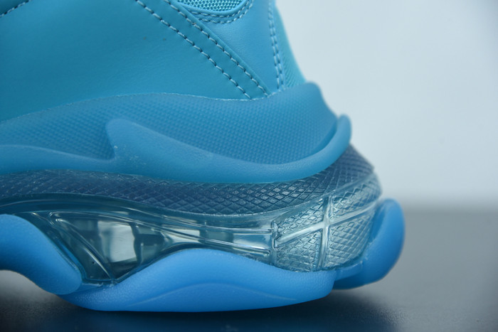 balcia triple s sneaker clear sole teal blue