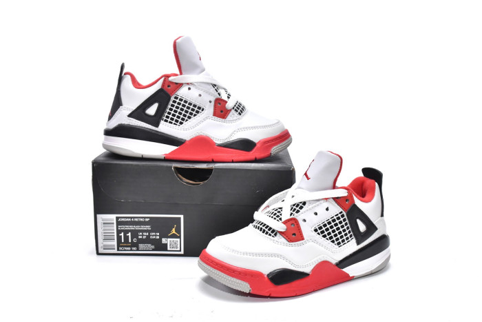 air jordan 4 retro ps fire red kids