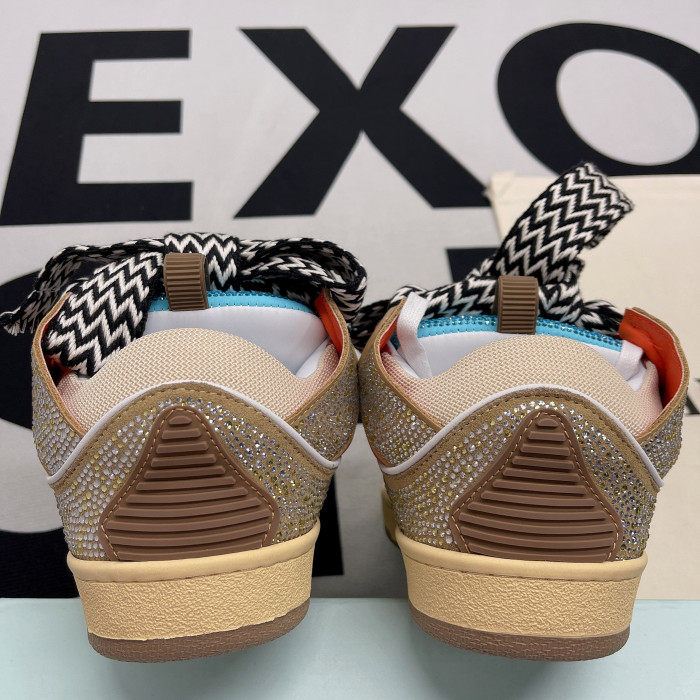 lanvin leather curb brown orange