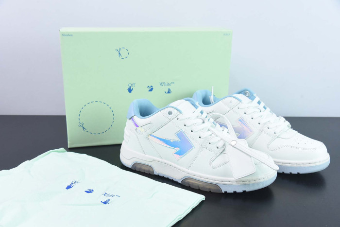 off-white out of office white iridescent blue