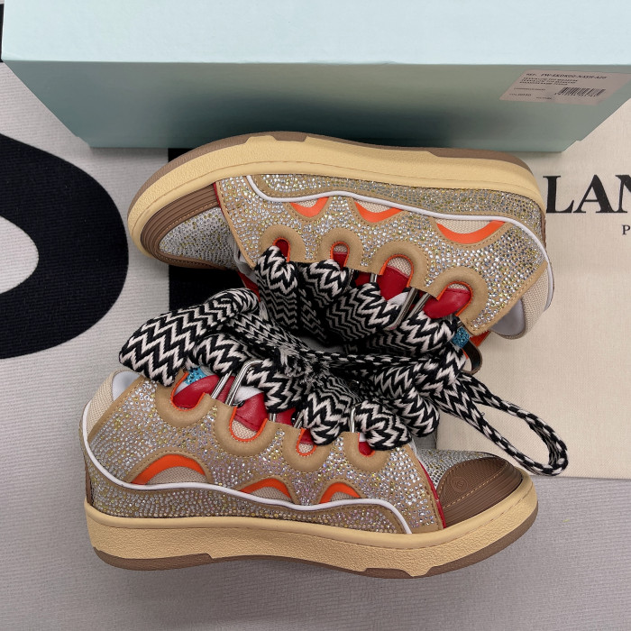 lanvin leather curb brown orange