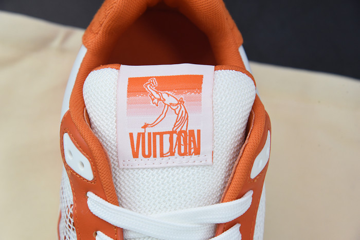 lv sneakers trainer monogram denim orange