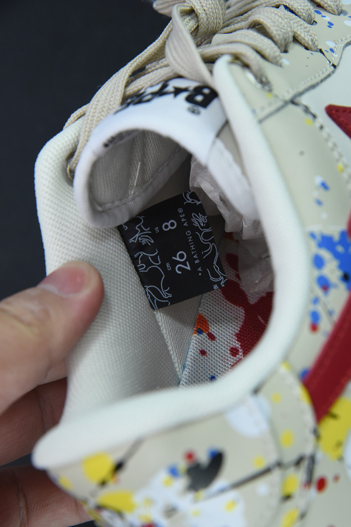 bape sk8 sta paint beige