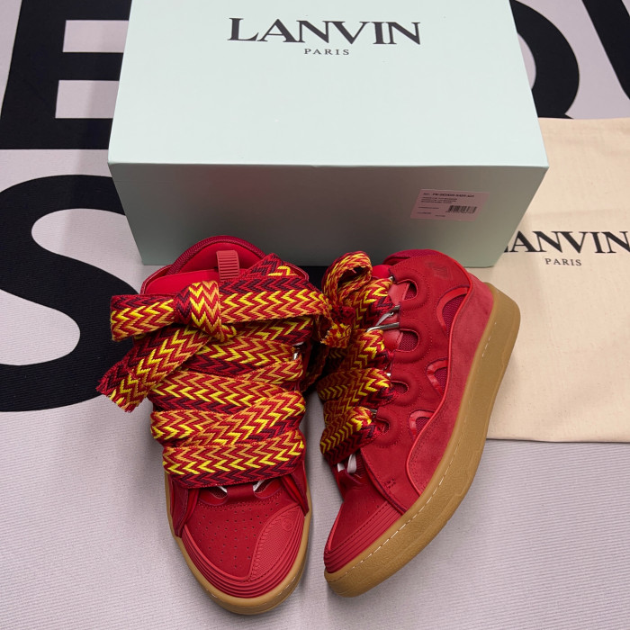 lanvin leather curb red