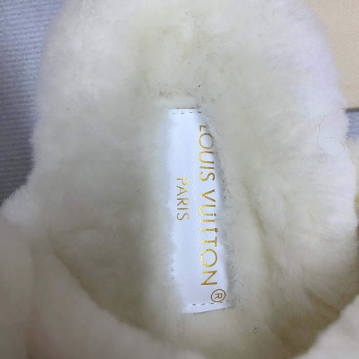lv slide lady women slippers white