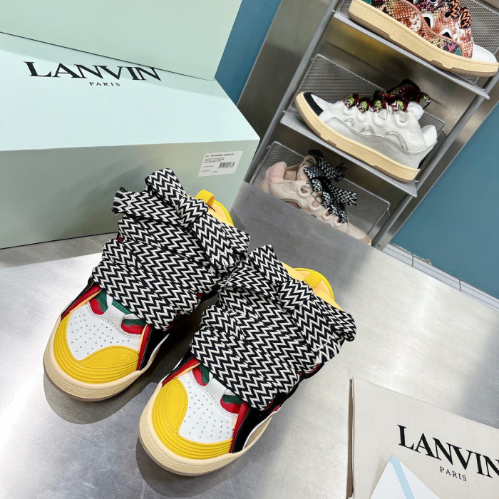 lanvin leather curb yellow black