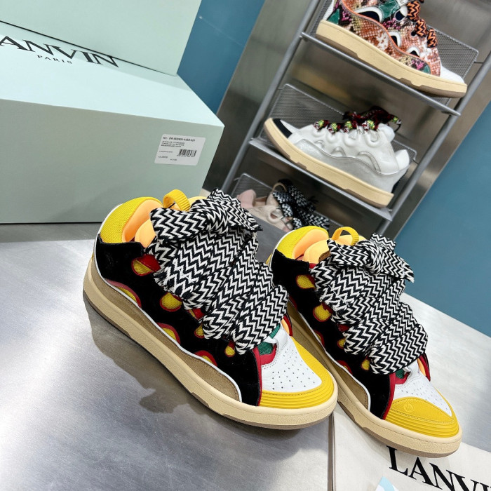 lanvin leather curb yellow black