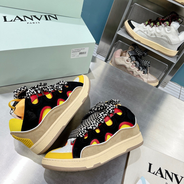 lanvin leather curb yellow black